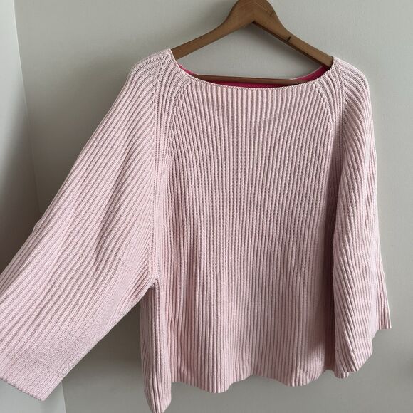 Ribbed Chunky Knit Sweater size S Pink Oversized Slouchy Cabincore Soft Girl - Picture 9 of 10